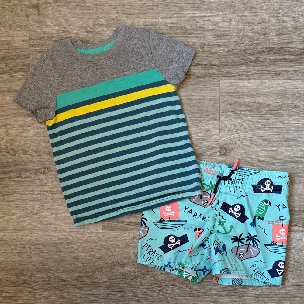 Cat & Jack toddler boys matching swim set